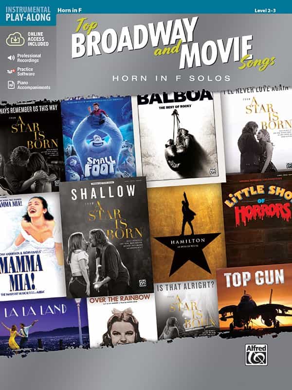Top Broadway And Movie Songs Horn In F Solos Book & Online Audio/Software/Pdf