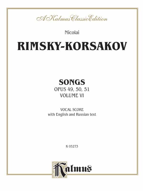 Songs, Volume Vi (Opus 49, 50, 51) Vocal Score With English And Russian Text Book