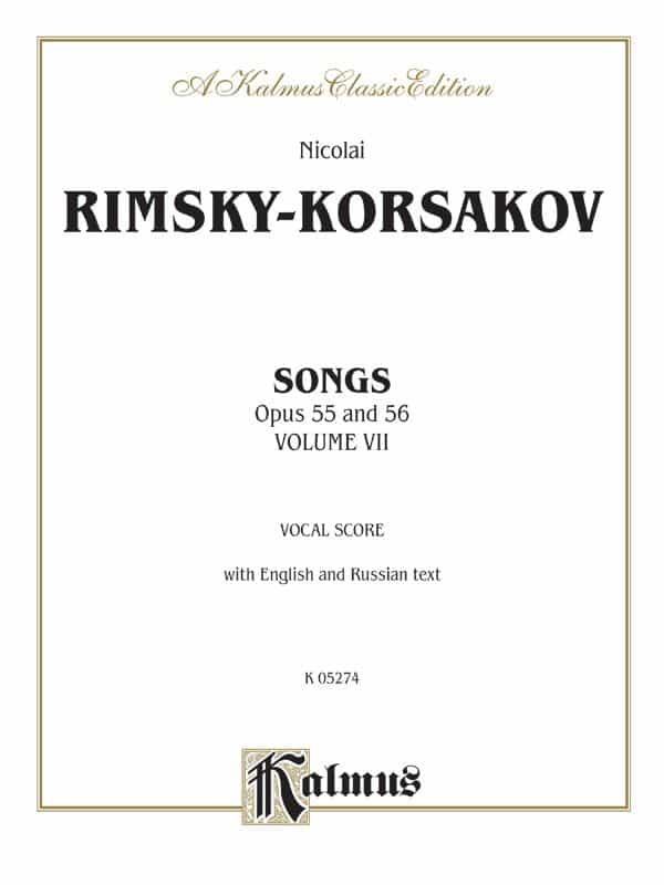Songs, Volume Vii (Opus 55, 56) Vocal Score With English And Russian Text Book
