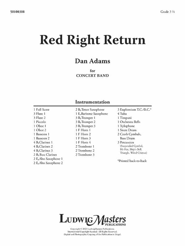 Red Right Return Score