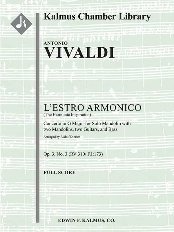 L'estro Armonico, Op. 3, No. 3: Concerto For Mandolin In G, Rv 310 / F.I:173 [Contemporary Transcription] Conductor Score