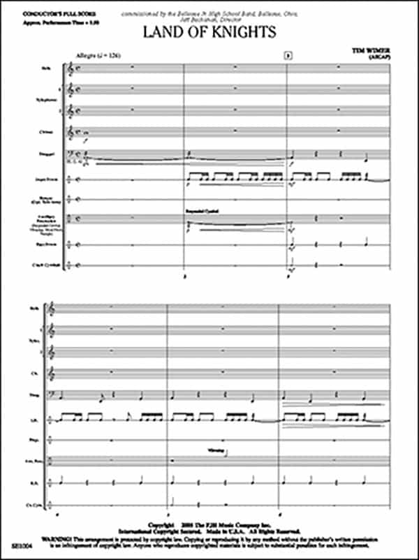 Land Of Knights Conductor Score