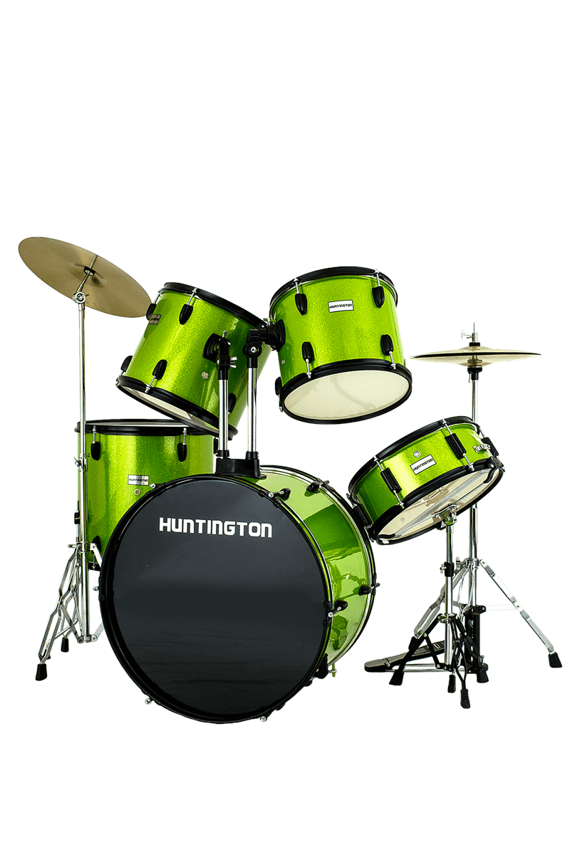 Huntington 5 Piece Drum Kit Sparkle Green