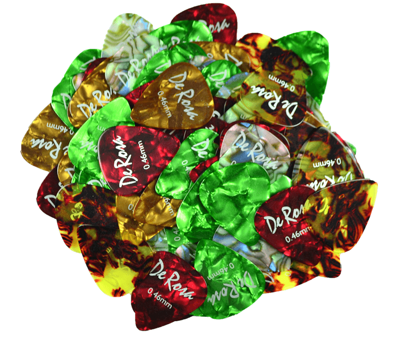 De Rosa Colorful Celluloid Guitar Picks .46 100 Pack
