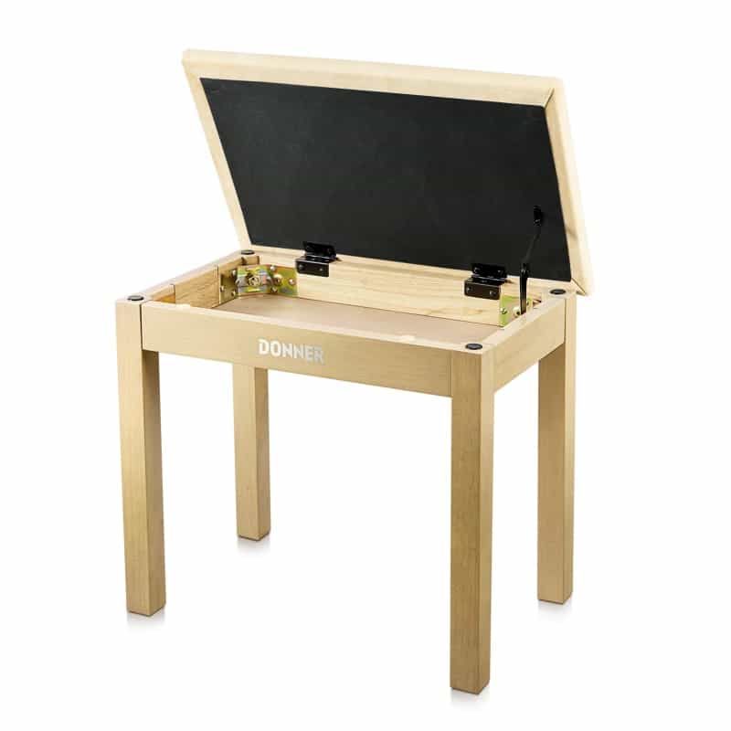 Donner Light Oak Solid Wood Piano Bench