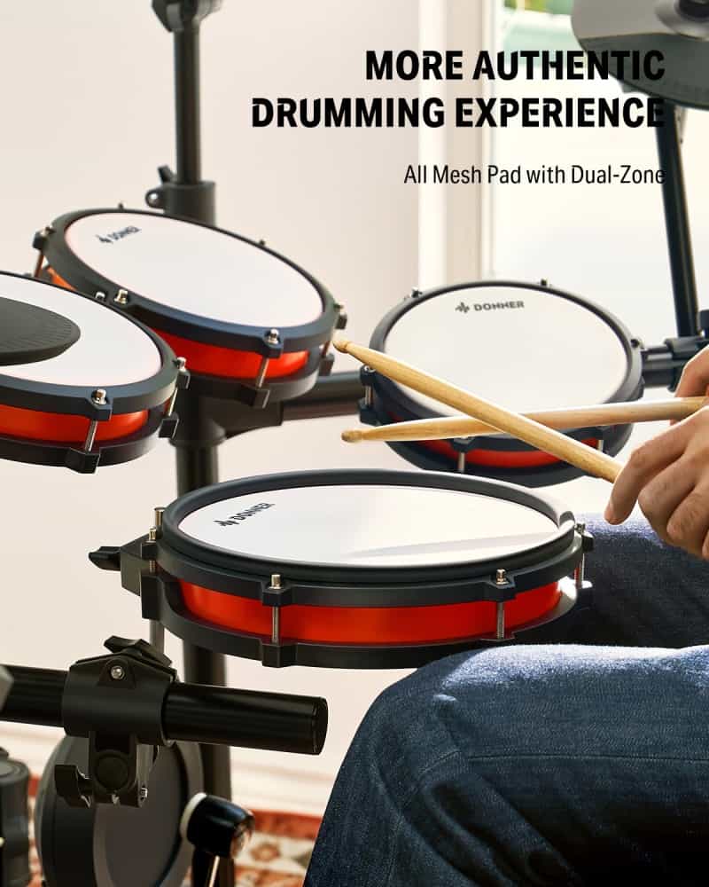 Donner Ded-200 Pro Electronic Drum Set With Independent Hi-Hat Stand