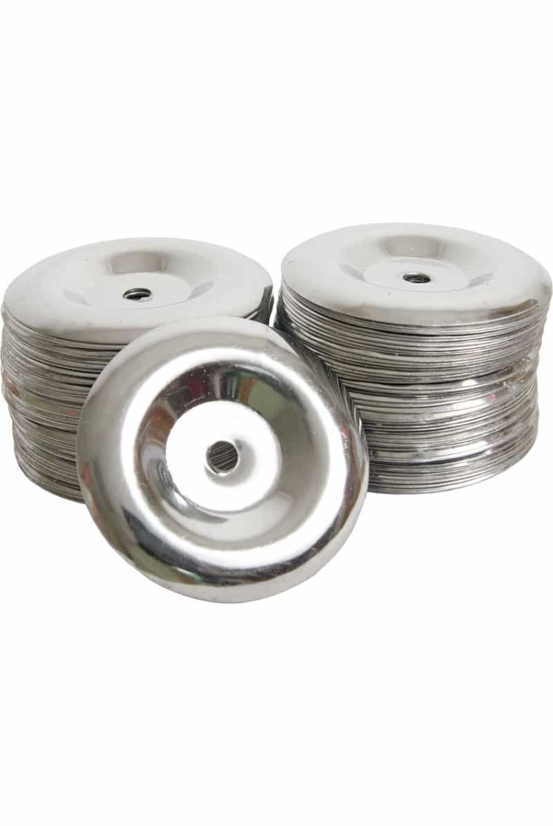 Mid-East Dimpleless Steel Tambourine Jingles 100-Count