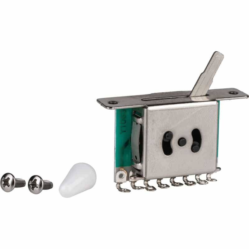5-Way Replacement Lever/Blade Switch Selector For Three Pickup Tele Strat Style Guitars - White Tip