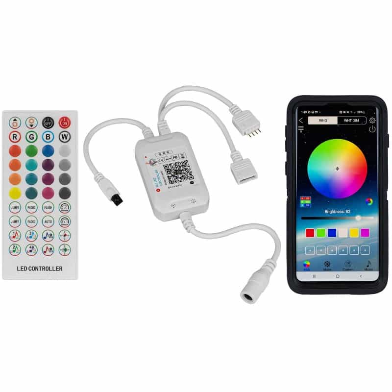 Lavolta Ir-Bt1 40-Key Rgb Led Bluetooth Smart Controller With Ir Remote, Music And Timer Function