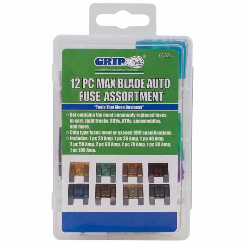 Grip Tools 16024 Maxi Type Blade Fuse Kit 12 Pcs