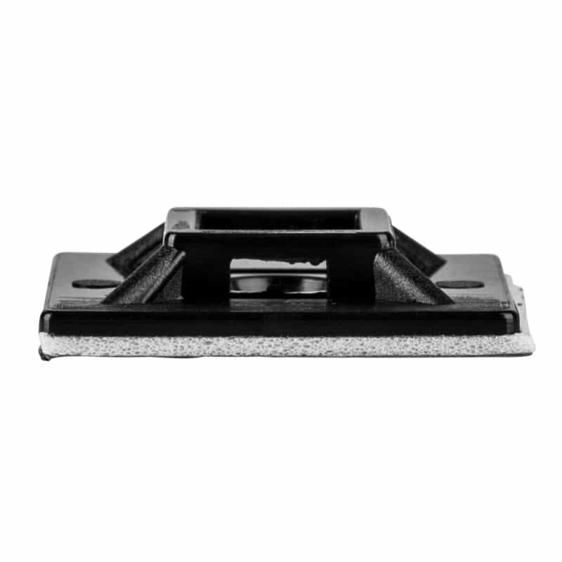 Cable Wire Tie Adhesive 1" Mount 50 Lb Tensile 10 Pcs. Black