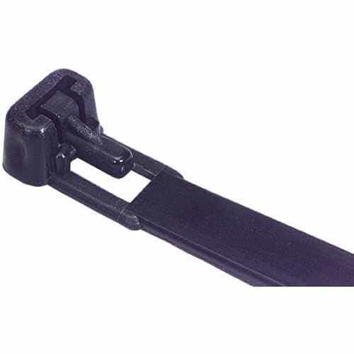 Cable Wire Zip Tie 7-1/2" 50 Lb Tensile Black Releasable 100 Pcs. Made In Usa