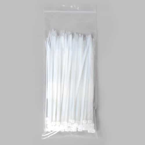 Cable Wire Zip Tie 8" 50 Lb Tensile Natural 100 Pcs