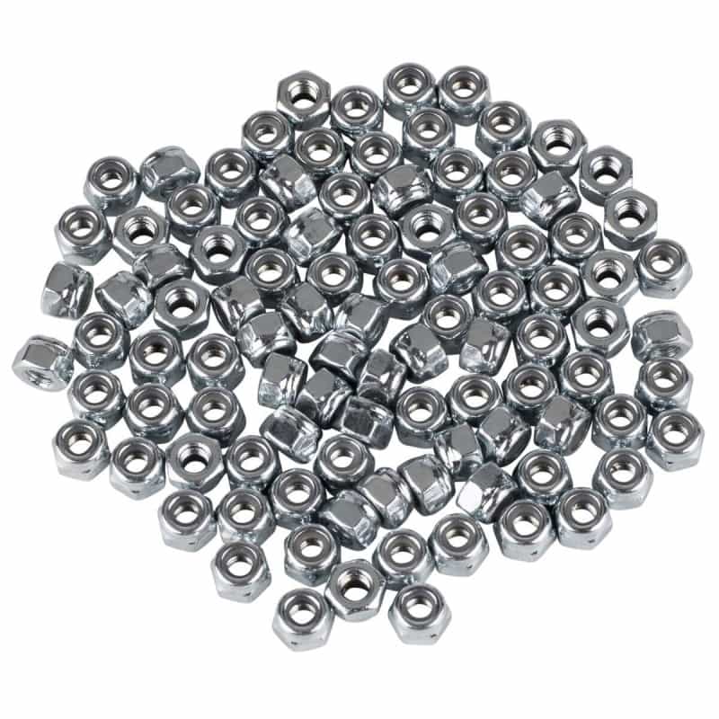 M3 Nylock Lock Nut With Nylon Insert Zinc - 100 Pcs