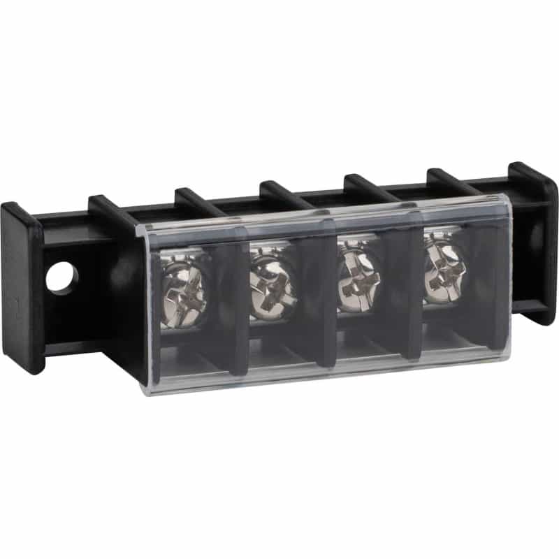 4 Pole Single Row Solder Lug Type Barrier Terminal Strip With Cover