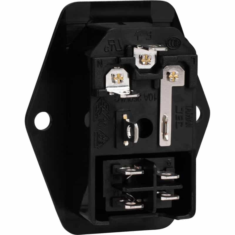 Iec Ac Power Jack Chassis Mount With Switch And Fuse Holder