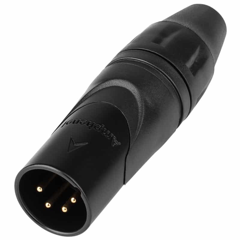 Amphenol Ax4mb-Au Male 4 Pin Xlr Connector Black