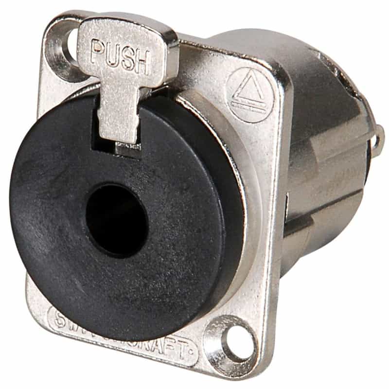 Switchcraft E111l 1/4" Mono Locking Eh Panel Mount Connector Nickel/Black