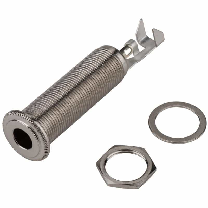 Switchcraft 152B 1/4" Stereo Thick Panel Mount Jack Female With Cable Clamp - Nickel