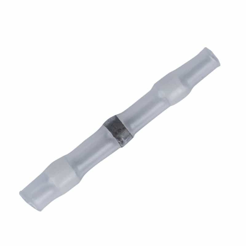 Heat Shrink Insulated Waterproof Solder Butt Connectors (26-24 Awg) White 25-Pack