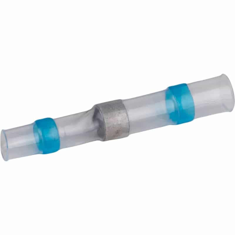 Heat Shrink Insulated Waterproof Solder Butt Connectors (16-14 Awg) Blue 25-Pack