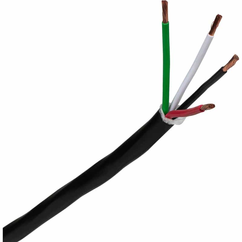 14Awg 4C High Strand Bare Copper Direct Burial Uv Rated Speaker Wire Black 1 Ft