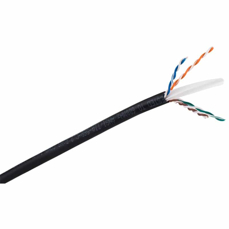 Cat 6 23 Awg Cmp 600 Mhz Plenum U/Utp Solid Bare Copper Cable Black 1000 Ft. Pull Box