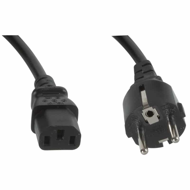 Ac Power Cord Cee 7/7 To Iec-320-C13 18 Awg 2C 10A Spt-2 125V Black 6 Ft
