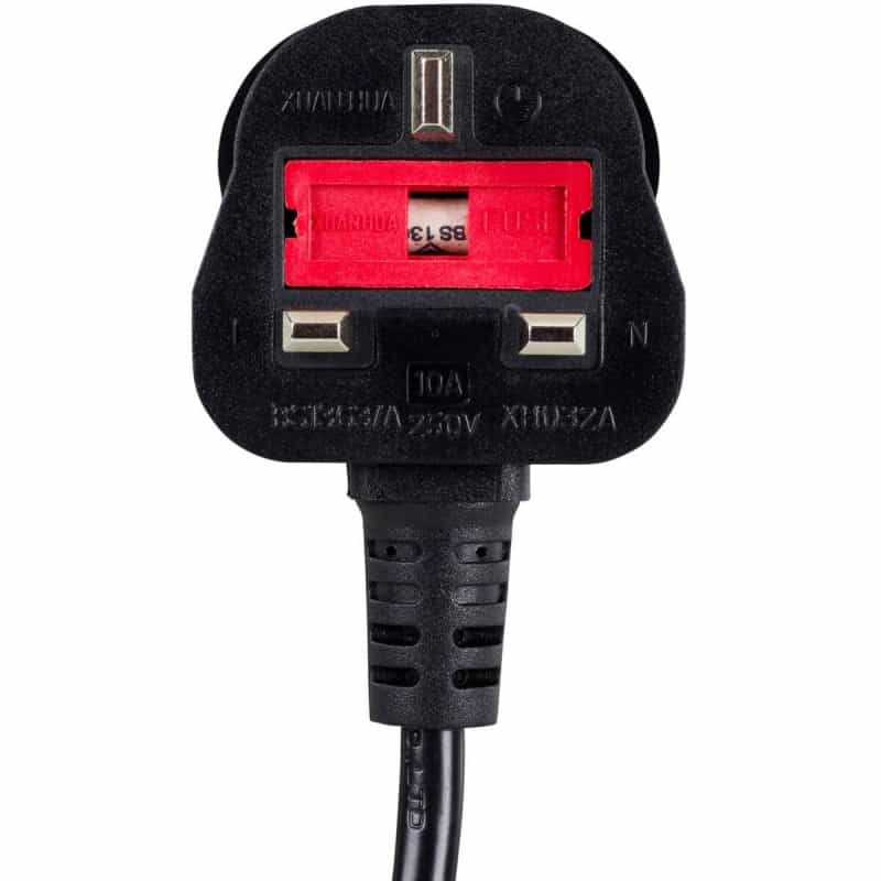 Bs 1363 Uk 2-Pole Plug To C7 Non-Polarized Figure 8 6 Ft. Power Cord Fused 10A 18/2