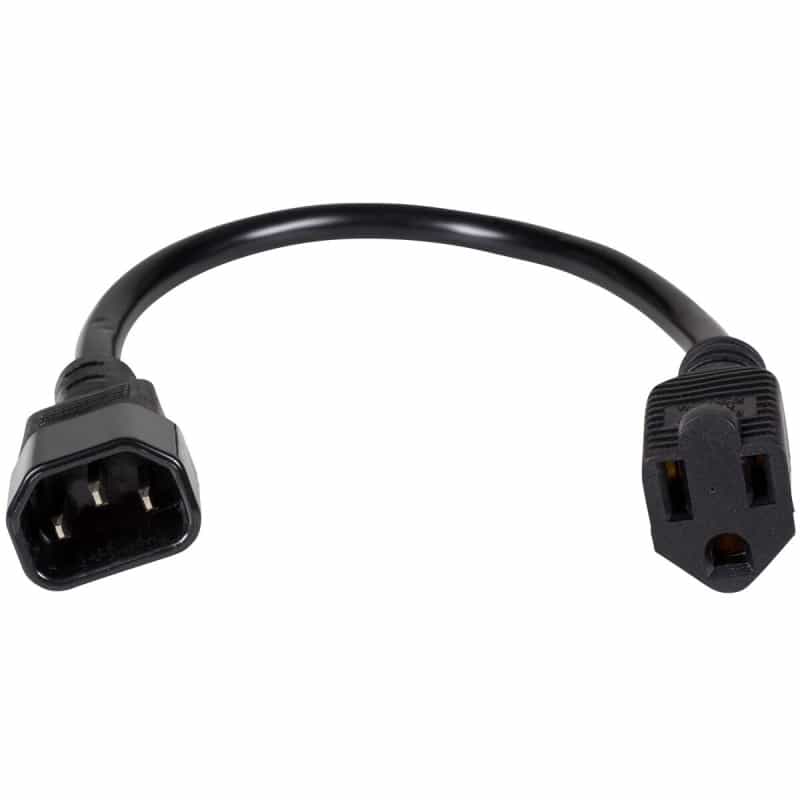 Parts Express Iec Male To Edison Style Female Ac Power Cord Adapter With 16/3 Gauge Wire