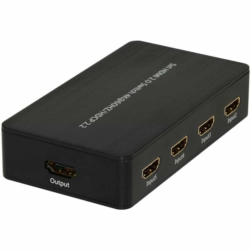 Hdmi 2.0 4K 60 Hz 5-Input 1-Output Hdcp 2.2 Switch With Ir Remote Control