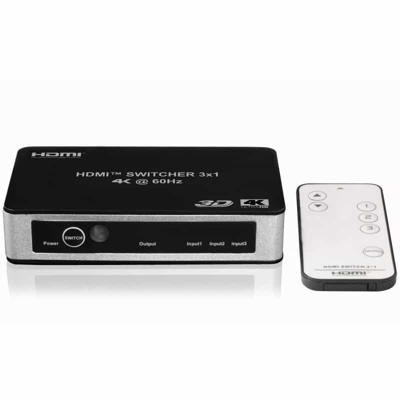Hdmi 2.0 Premium 4K 60 Hz 3-Input 1-Output Hdcp 2.2 Switch With Ir