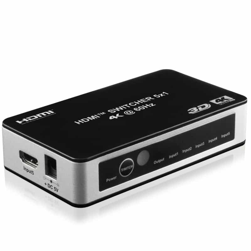 Hdmi 2.0 Premium 4K 60 Hz 5-Input 1-Output Hdcp 2.2 Switch With Ir