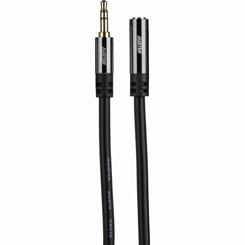Audtek 6 Ft. Premium Slim 3.5Mm Stereo Male To Female Dual Shielded Audio Cable 24 Awg Bc
