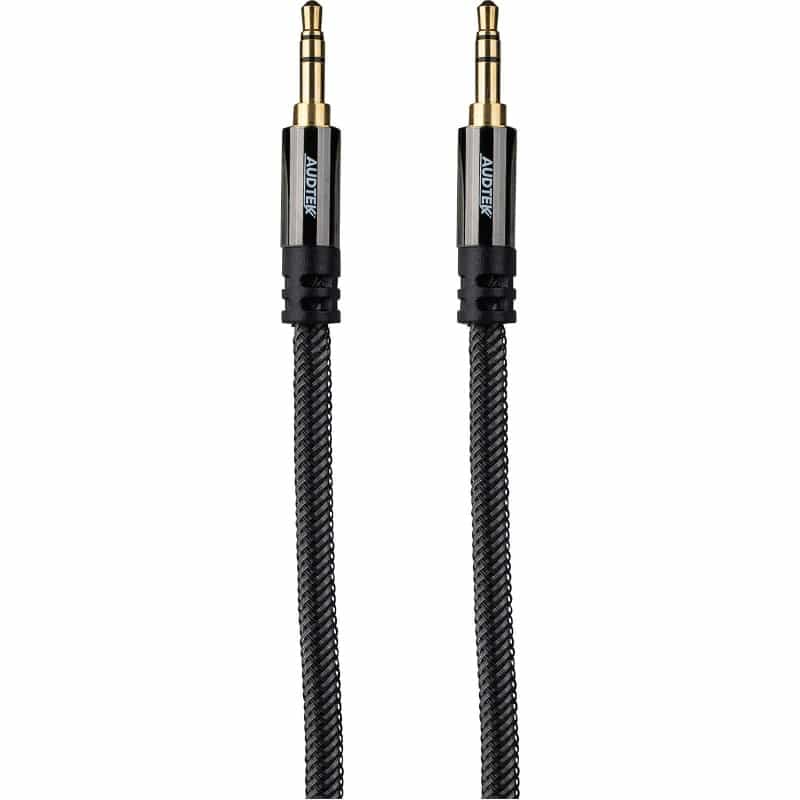 Audtek 3.5Mm 3 Ft. Stereo Male To Male Audio Cable Dual Shielded With Braided Jacket