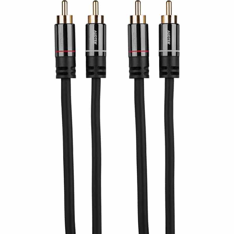 Audtek Premium Dual 1.5 Ft. Rca Audio Cable With Metal Shell