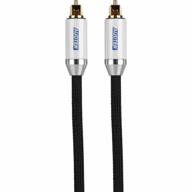 Audtek 25 Ft. Premium Toslink Digital Optical Cable With Braided Nylon Jacket