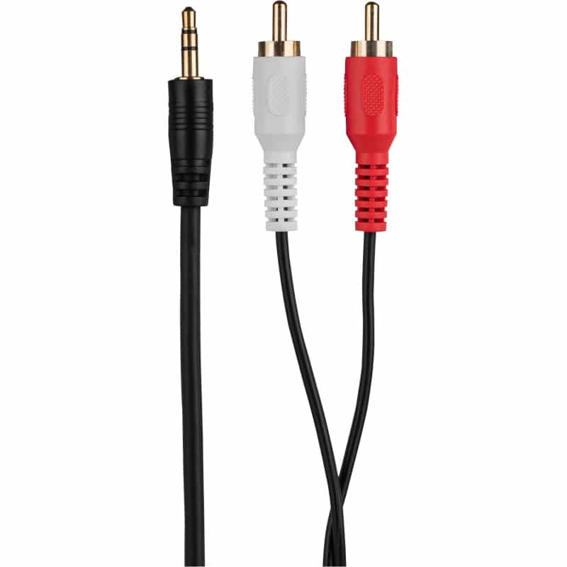 2 Rca Male To 3.5Mm Stereo Male Y Adapter Cable With Gold Plated Connectors 6 Ft