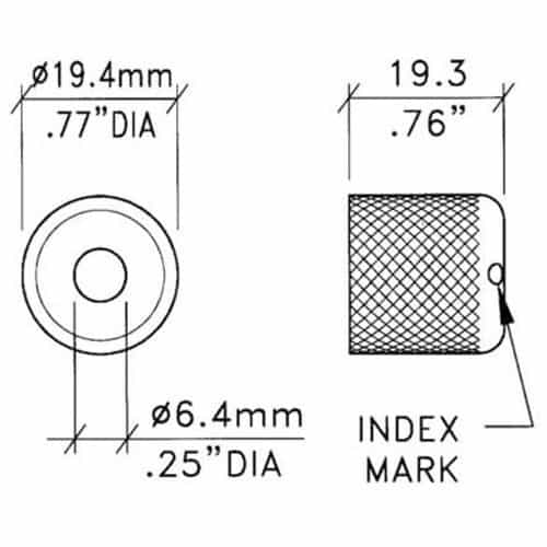 Penn-Elcom M1320c Brass Amplifier Knob Chrome