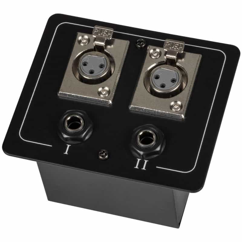 Floor / Surface Mount Stage Box With Two Xlr Female And Two 1/4" Trs Female Jacks