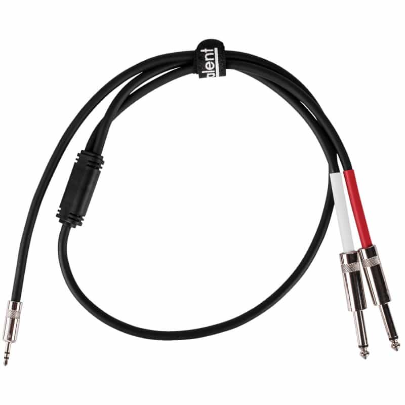 Talent Y35q203 3.5Mm Stereo Male To Dual 1/4" Ts Left / Right Male "Y" Adapter Cable 3 Ft