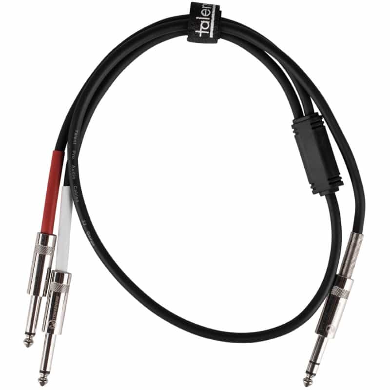 Talent Yqq203 1/4" Trs Stereo Male To Dual 1/4" Ts Mono Male Insert Patch Cable 3 Ft