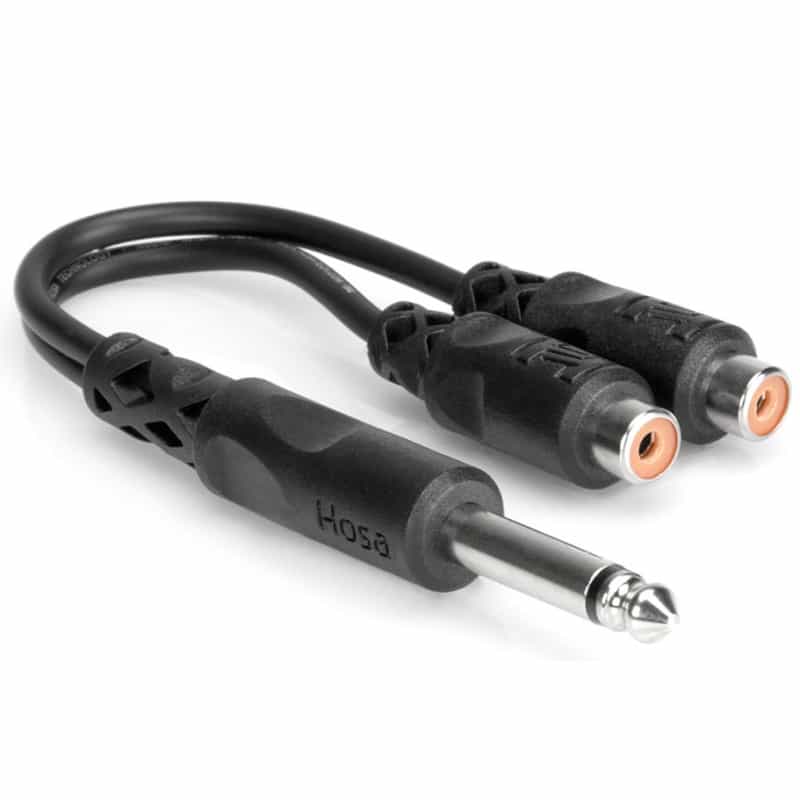 Hosa Ypr-103 1/4" Male Ts To Dual Female Rca Y-Cable