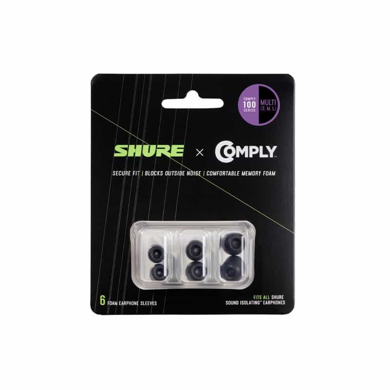 Shure Eacyf1-6Kit 6 Pack 100 Series Multipack Kit Foam Sleeves For Earphones