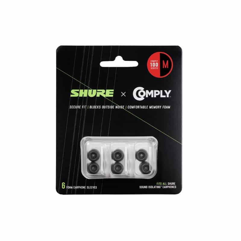 Shure Eacyf1-6M 6 Pack 100 Series Large Foam Sleeves For Earphones