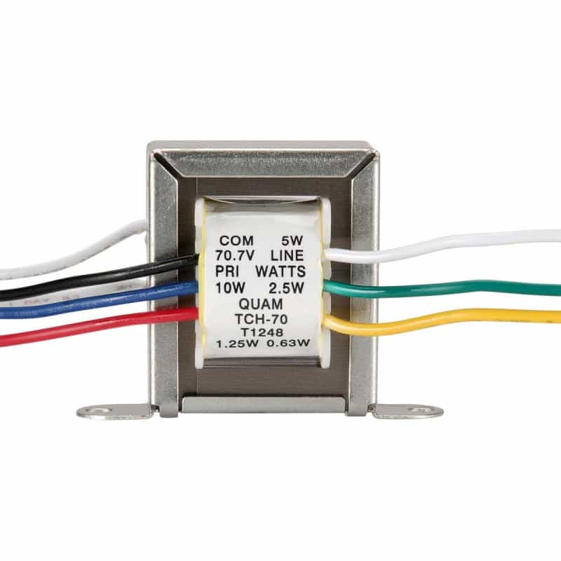 Quam Tch70 10W-70V Low-Loss Extended Lf Speaker Line Matching Transformer