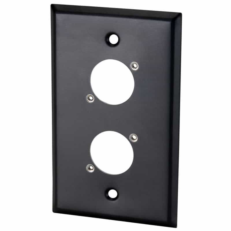 Switchcraft Wp1b2p Single Gang Metal Wall Plate 2 X Eh Hole Black
