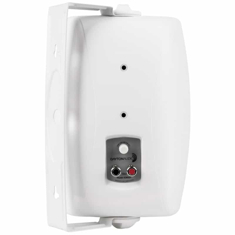 Dayton Audio Da120r 120W 70V Rack Mixer-Amplifier - (4) 6-1/2" White 2-Way Indoor/Outdoor Speakers