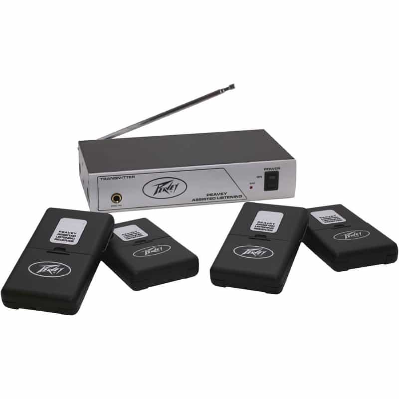 Peavey Assisted Listening System 75.9 Mhz Transmitter & 4 Receivers With Earbuds