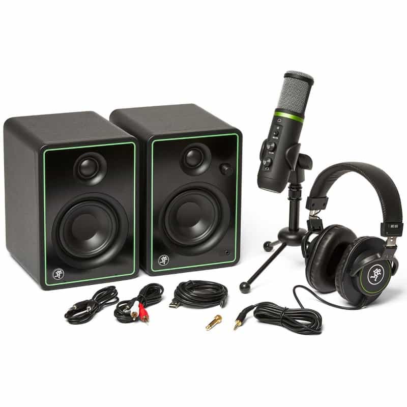 Mackie Creator Bundle With Cr3-X Monitors, Em-Usb Condenser Mic, And Mc-100 Headphones